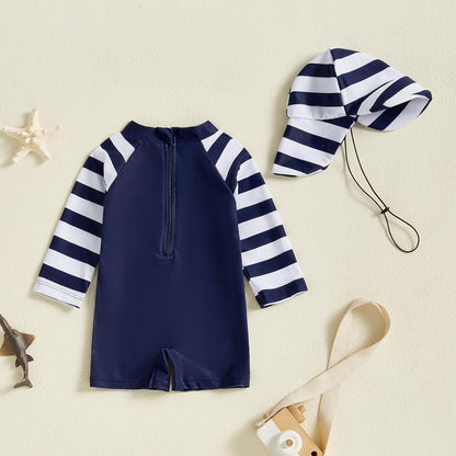 Hnyenmcko Baby/Toddler Boy Rash Guard Swimsuit Long Sleeve One Piece Zipper Swimwear Sunsuit Infant