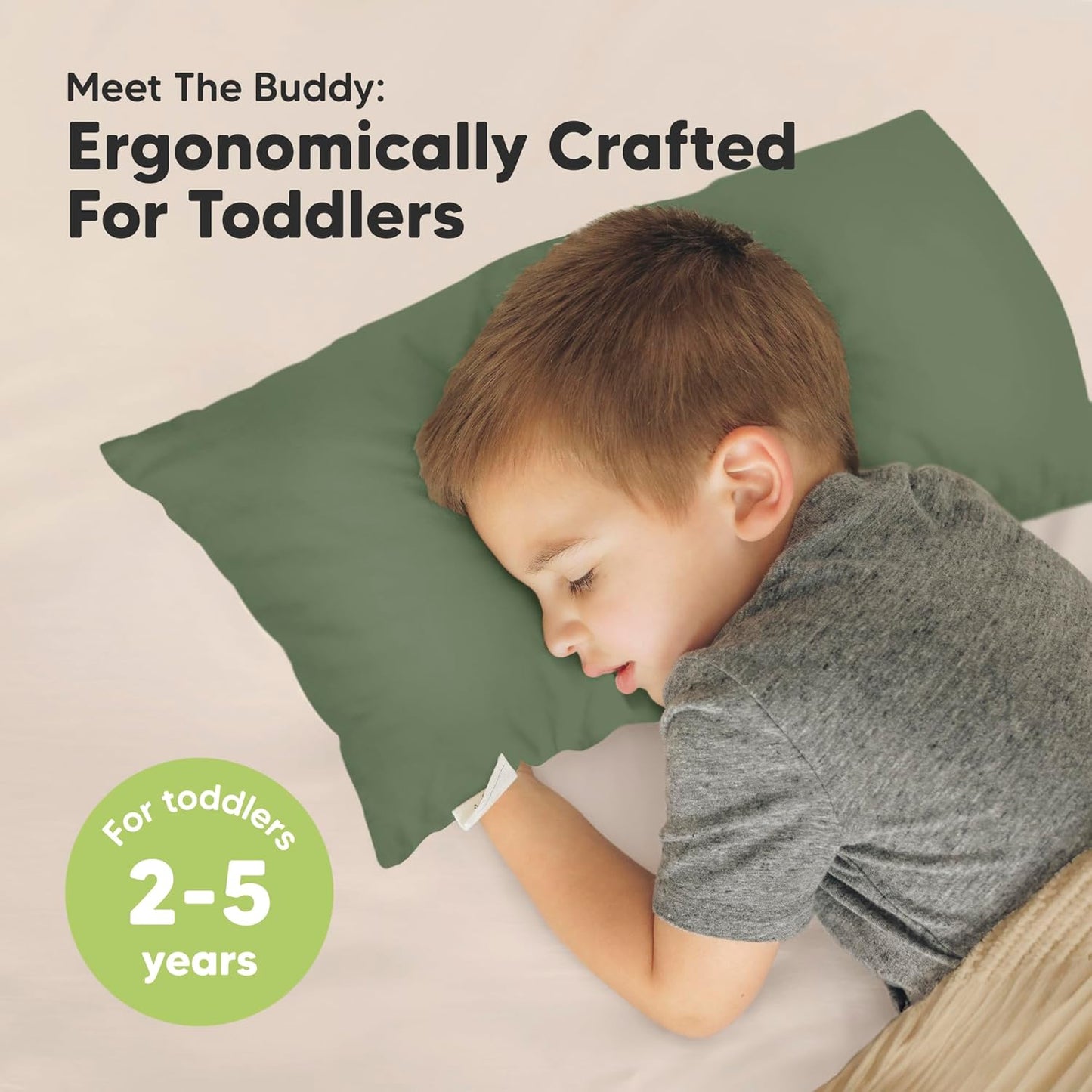Toddler Pillow with Pillowcase - 10x18 My Little Dreamy Kids Travel Bed Pillows for Sleeping