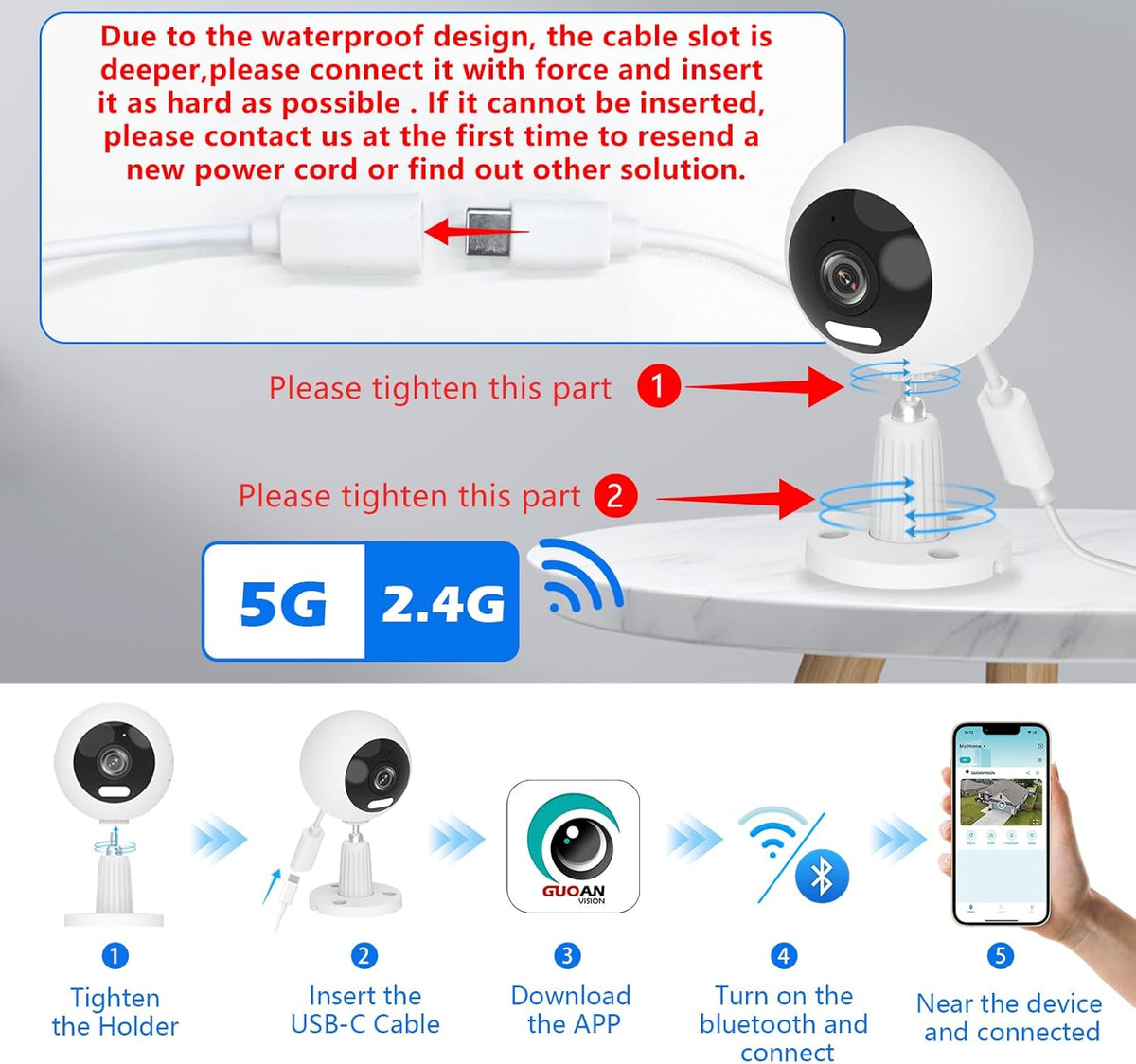 5G/2.4G Outdoor/Indoor Security Camera,1080P Baby/Elder/Dog/Pet Camera with Phone App, WiFi Baby