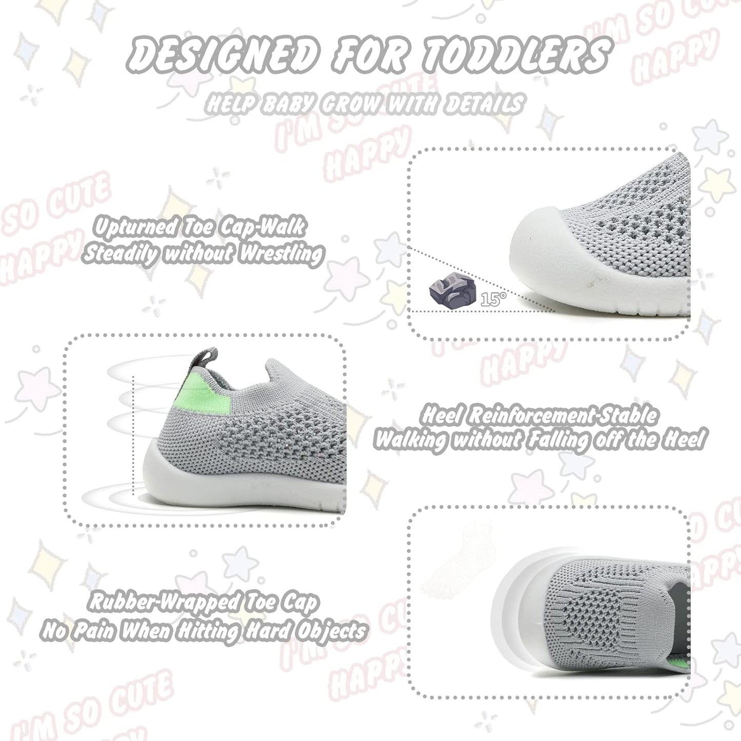 Charrost Toddler Baby Girl Boy First Walking Shoes Checkered Sneakers Sizes 3/4/5/6/7/8T. Soft