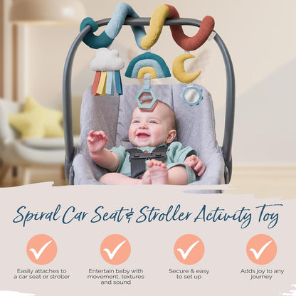 Itzy Ritzy Spiral Car Seat & Stroller Activity Toy - Stroller & Car Seat Toys for Ages 0 Months and