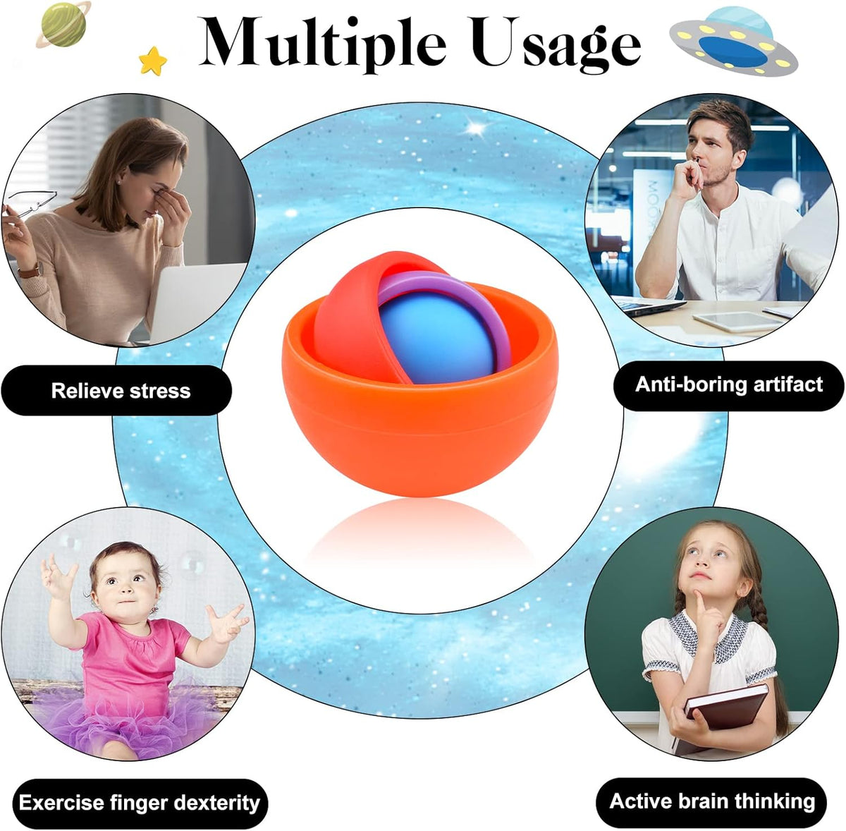 Fidget Toy for Adults, Fidget Gyro Toys, Gift Ideas Fidgets Gifts for Boys Girls Teens Kids, ADHD