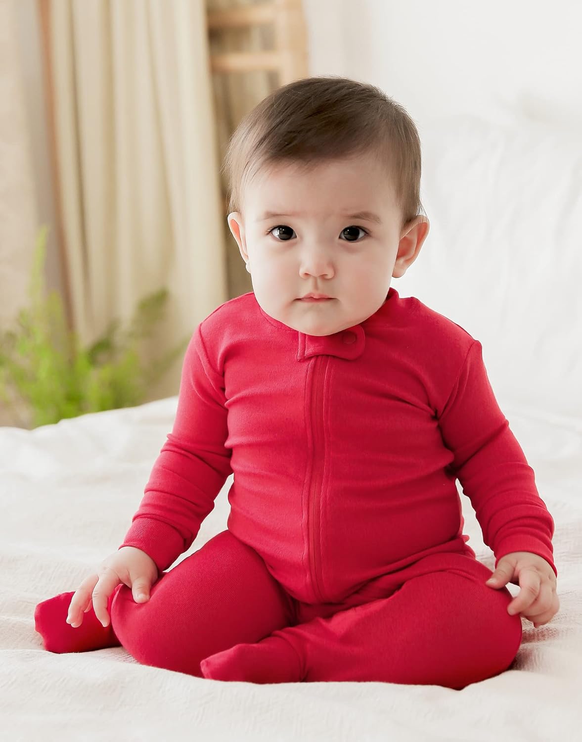 VAENAIT BABY Infant Toddler Boys Girls Footed One-Piece Sleep and Play Premium Modal Pajamas 1-2
