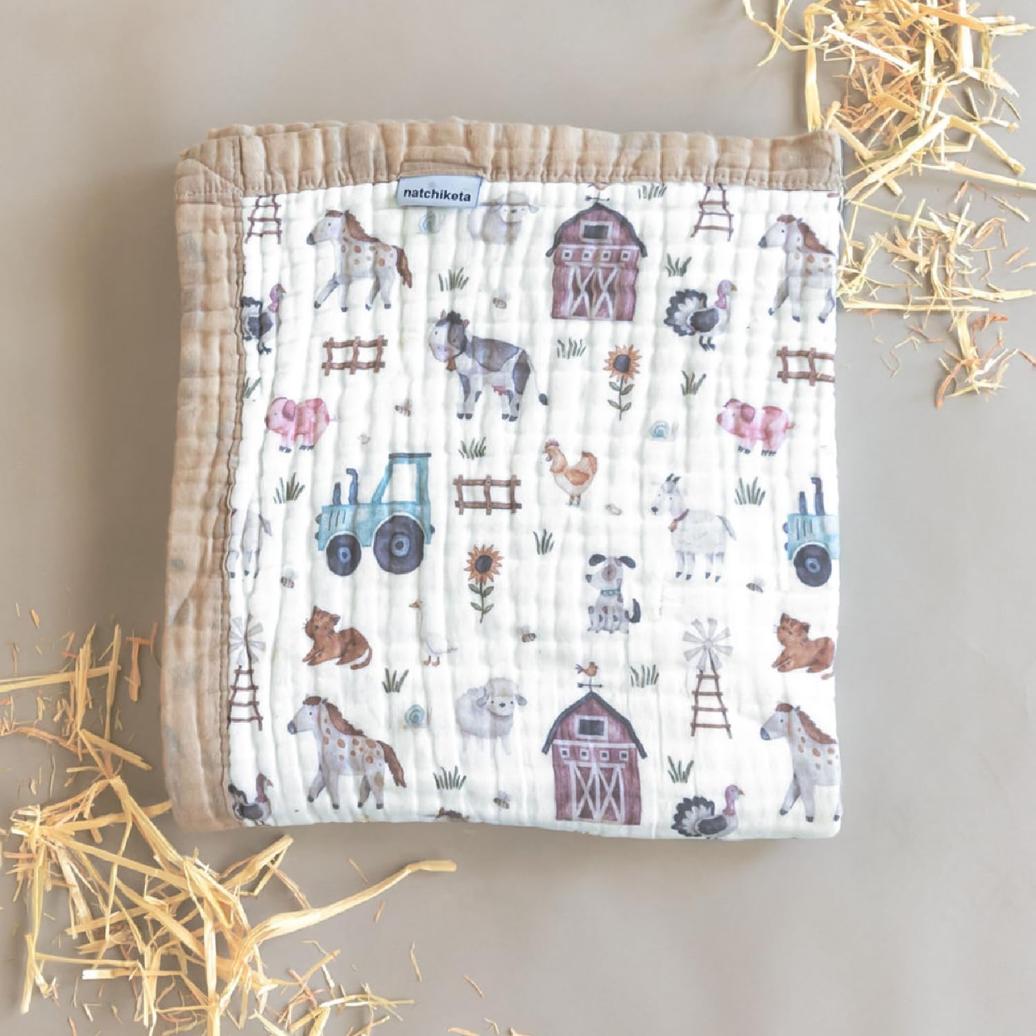 Organic Cotton Muslin Baby Blanket for Boys and Girls - Luxurious Soft Toddler Quilt for Swaddling
