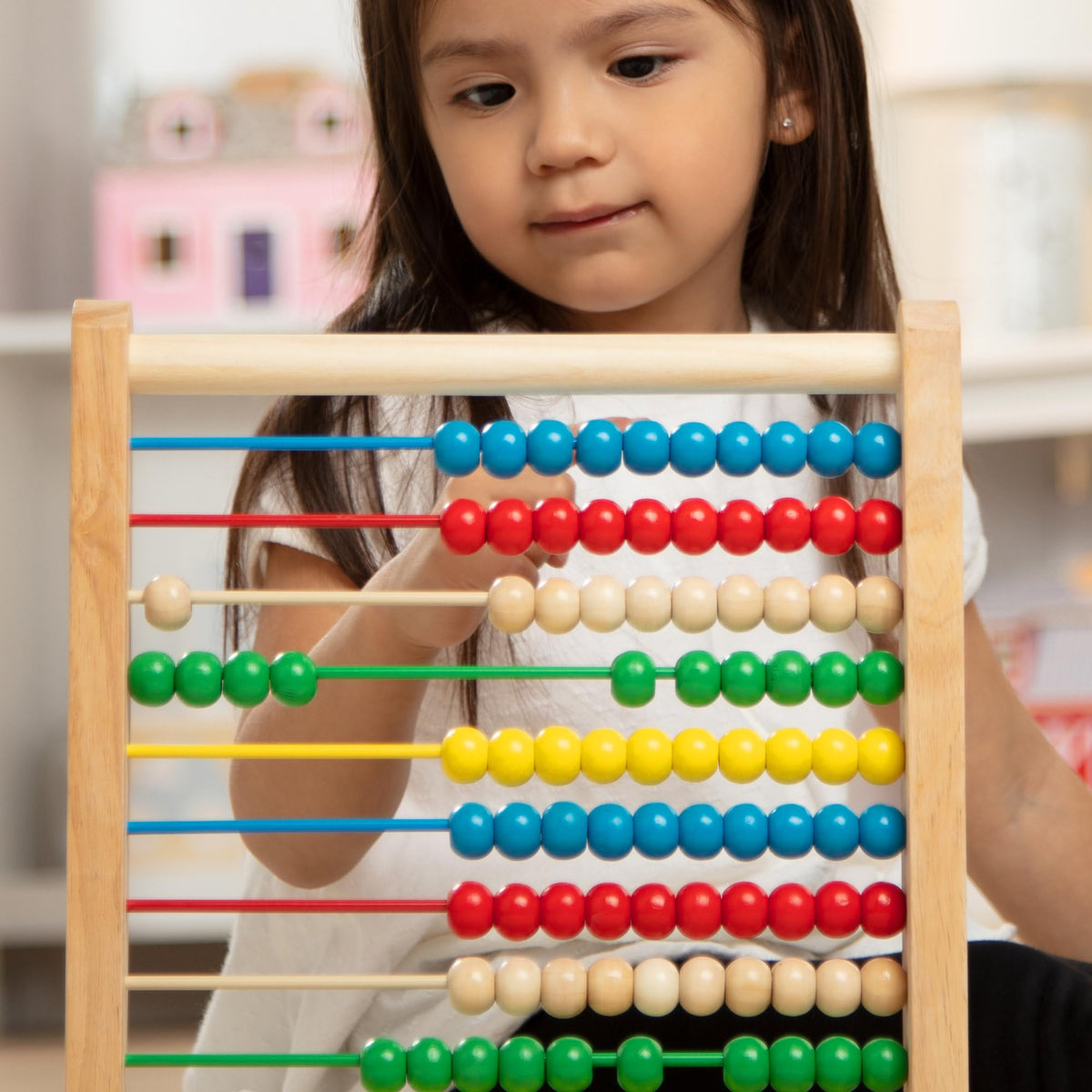 Melissa & Doug Abacus Classic Wooden Toy with 100 Beads - Preschool Learning Activities and Math