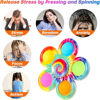 Fidget Spinner Bulk 4 Pack, Sensory Fidget Toys for Kids Adults, Fidget Spinners Anxiety Stress