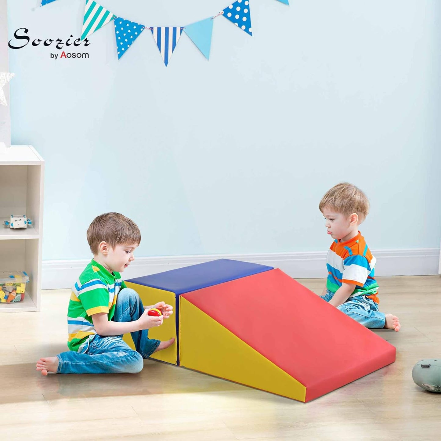 Soozier 2 Piece Climb and Crawl Activity Play Set, Soft Secure Foam Playset for Toddler