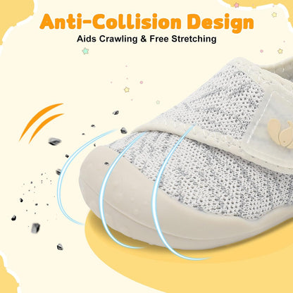 FEETCITY Baby First Walking Shoes Wide Baby Shoes Infant Sneakers Newborn Crib Shoe Barefoot
