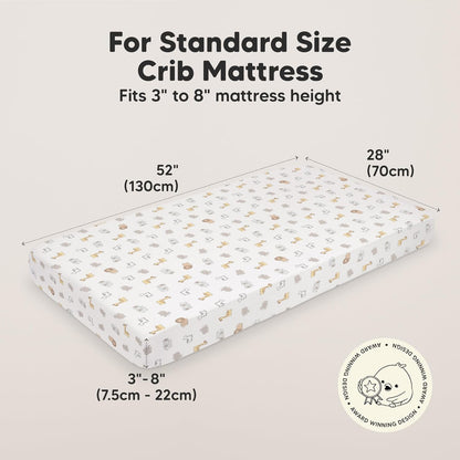 KeaBabies 2-Pack Organic Crib Sheets for Boys, Girls - 52x28 Fitted Crib Mattress Sheet Neutral