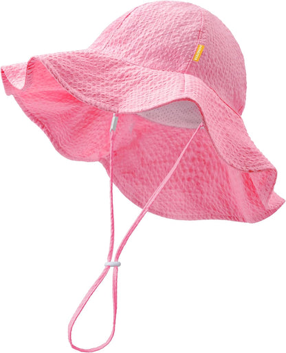 HONGTEYA Baby Sun Hat Toddler Girl Beach Hat Adjustable Outdoor Summer Hat UPF 50+ Sun Protection