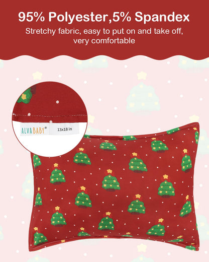 ALVABABY Toddler Pillowcases Stretchy Soft Kids Pillow Cover 2 Pack Fit 13"x 18" or 12"x16"