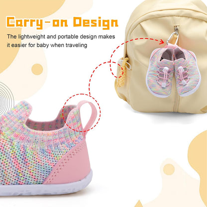 FEETCITY Baby Shoes Boys Girls First Walking Shoes Lightweight Infant Sneakers Slip On Shoe