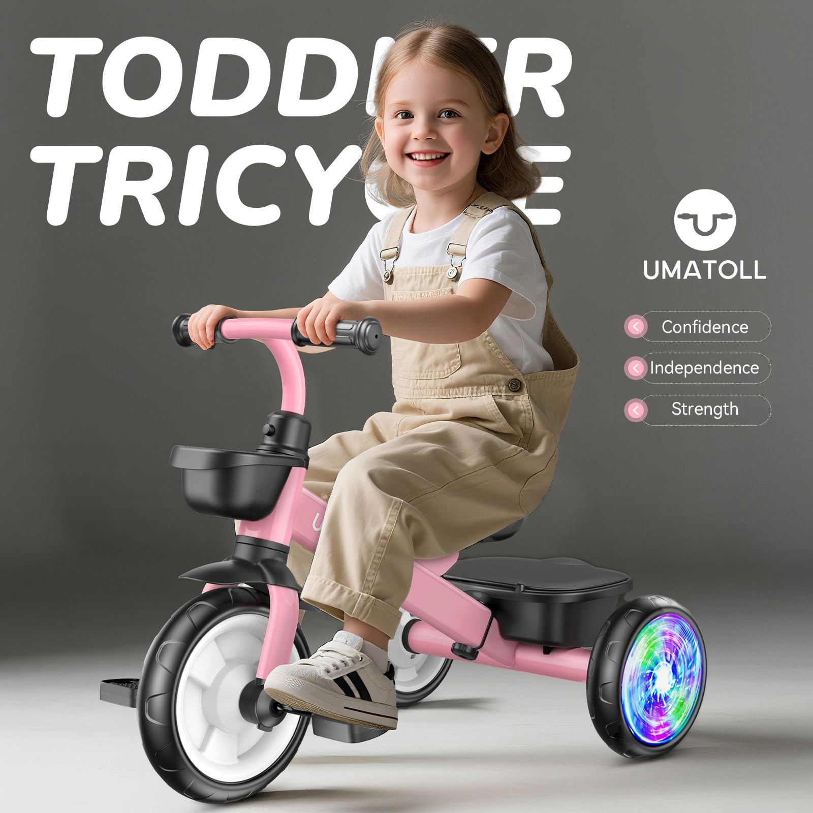 Umatoll Tricycle for Toddlers 2-5 Year Old, Birthday Gift for Girl Age 2-4