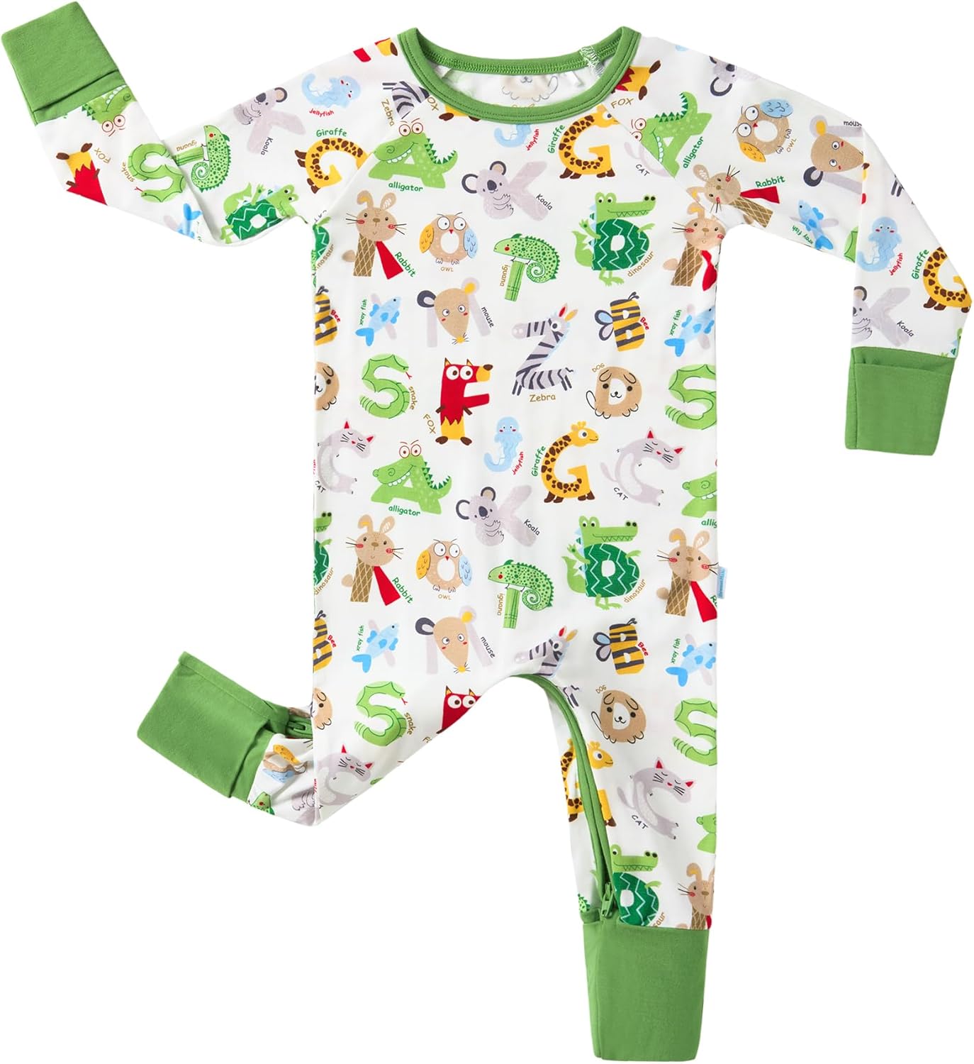 Baby Boys Girls Romper Long Sleeve Jumpsuits Infant Unisex One-Piece Bamboo Viscose Zipper Mitten