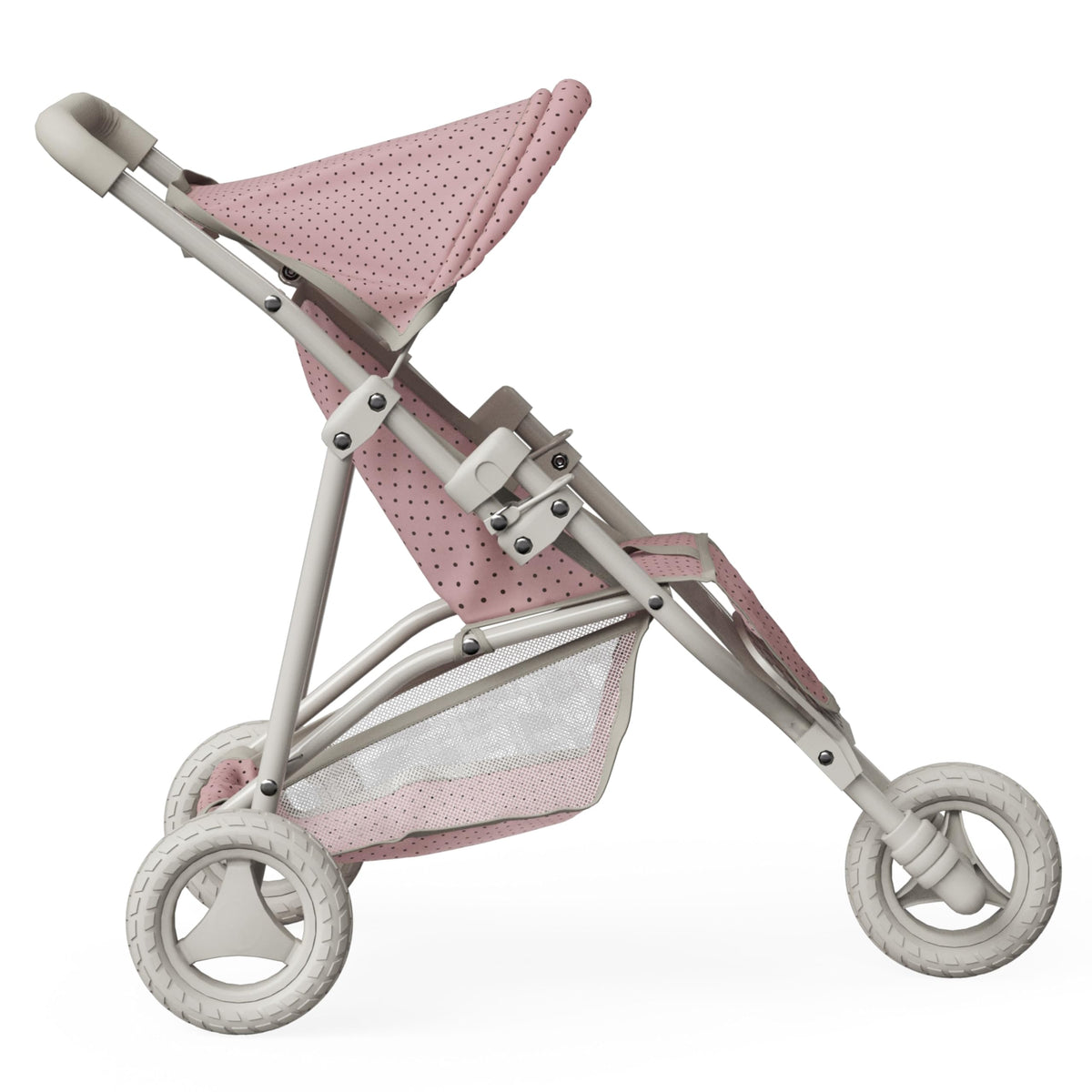 Olivia's Little World Doll Jogging-Style Stroller with Canopy, Storage Underneath, Pink and Cream