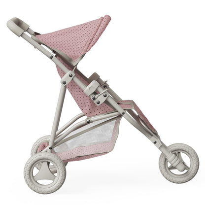Olivia's Little World Doll Jogging-Style Stroller with Canopy, Storage Underneath, Pink and Cream