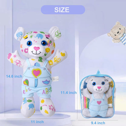 Coloring Plush Toy with 5 Washable Markers for Little Girls Doodle Dolls for Kids Ages 4-6 Birthday