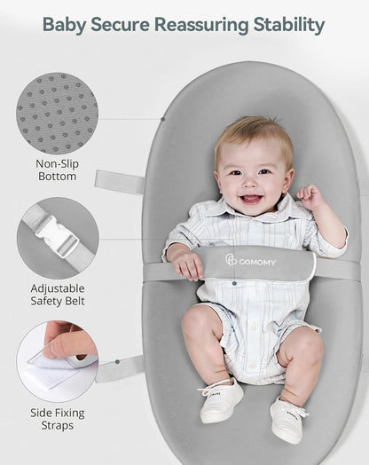 COMOMY Baby Changing Pad with Wipeable & Waterproof PU Cover, Contoured Diaper Changing Pad for