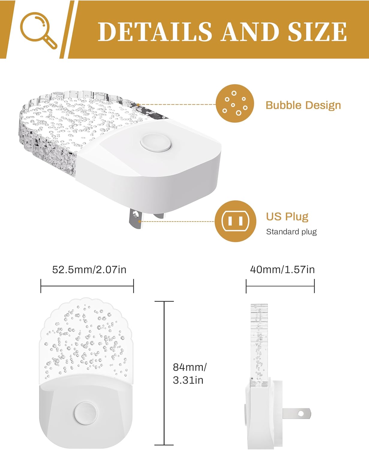 Night Lights Plug Into Wall, Color Changing Night Light for Kids, RGB Night Lights Plug into Wall 2
