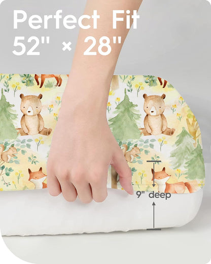 Crib Sheets Netural for Girls Boys, Premium Soft Crib Mattress Fitted Sheet, Ultra Breathable Baby