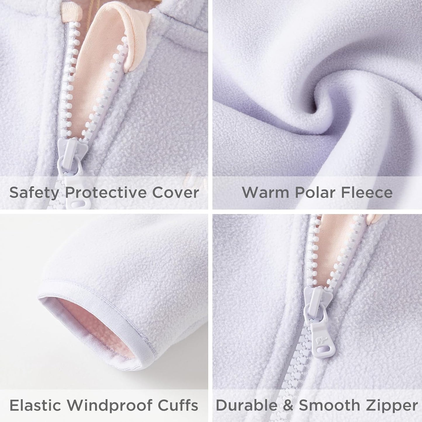 DAVE&BELLA Toddler Fleece Jacket, Baby Boys Girls Animal-shaped Hooded Zipper Long Sleeve Warm