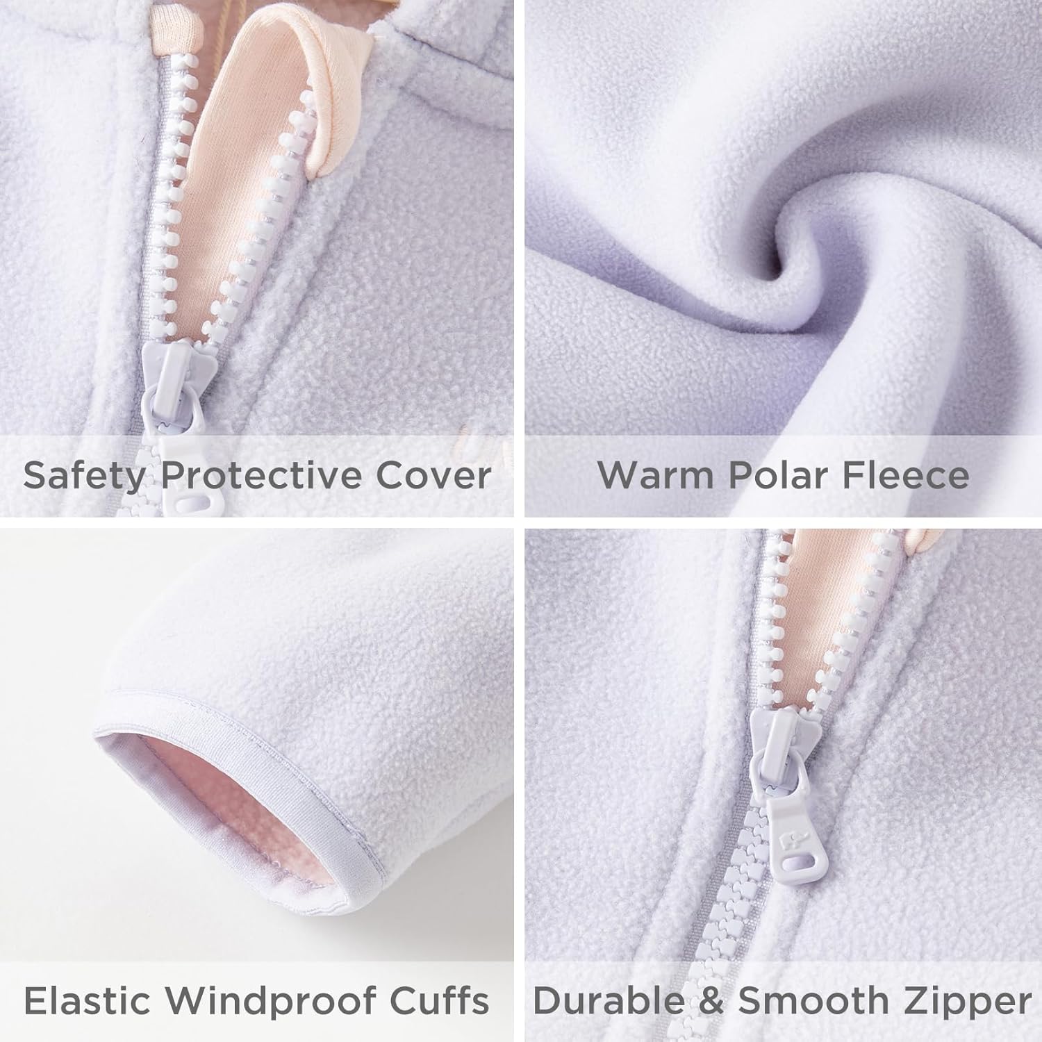 DAVE&BELLA Toddler Fleece Jacket, Baby Boys Girls Animal-shaped Hooded Zipper Long Sleeve Warm