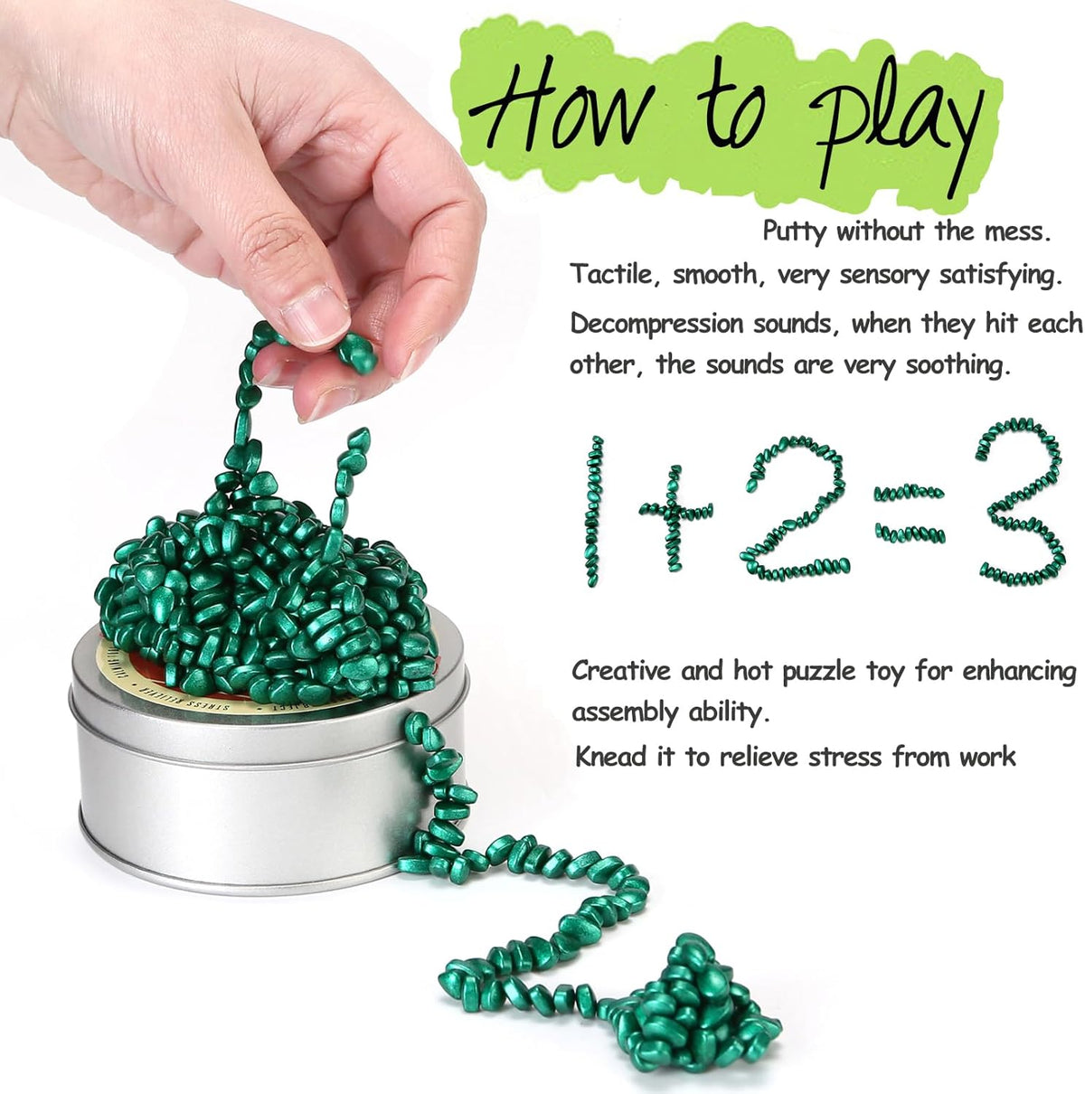 550pcs Green Magnet Balls Desk Toys for Adults, Ferrite Crags Magnetic Putty Desk Fidget Toys for