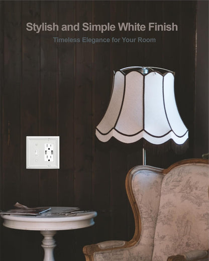 1-Pack Combination Metal Wall Plate, 1 Toggle / 1 Decorator Switch Plates and Outlet Covers, Off