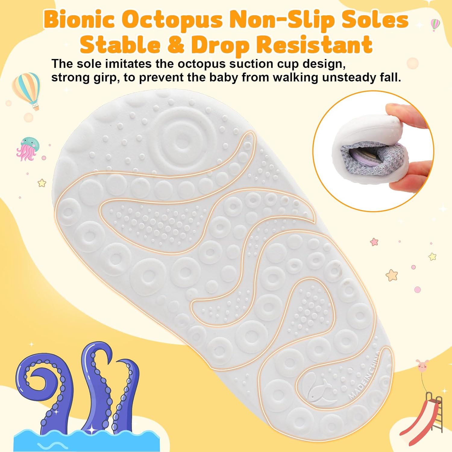 FEETCITY Baby First Walking Shoes Wide Baby Shoes Infant Sneakers Newborn Crib Shoe Barefoot