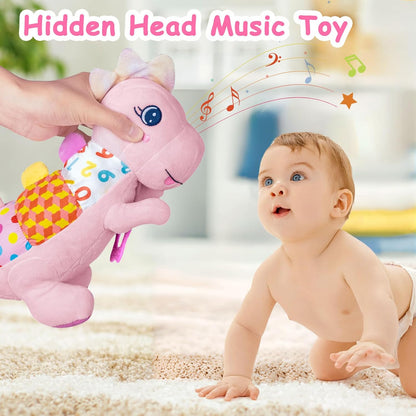 Baby Dino Plush Soft Stuffed Animal Toy for 0-3-6-12+ Months,Infant Musical Toy with