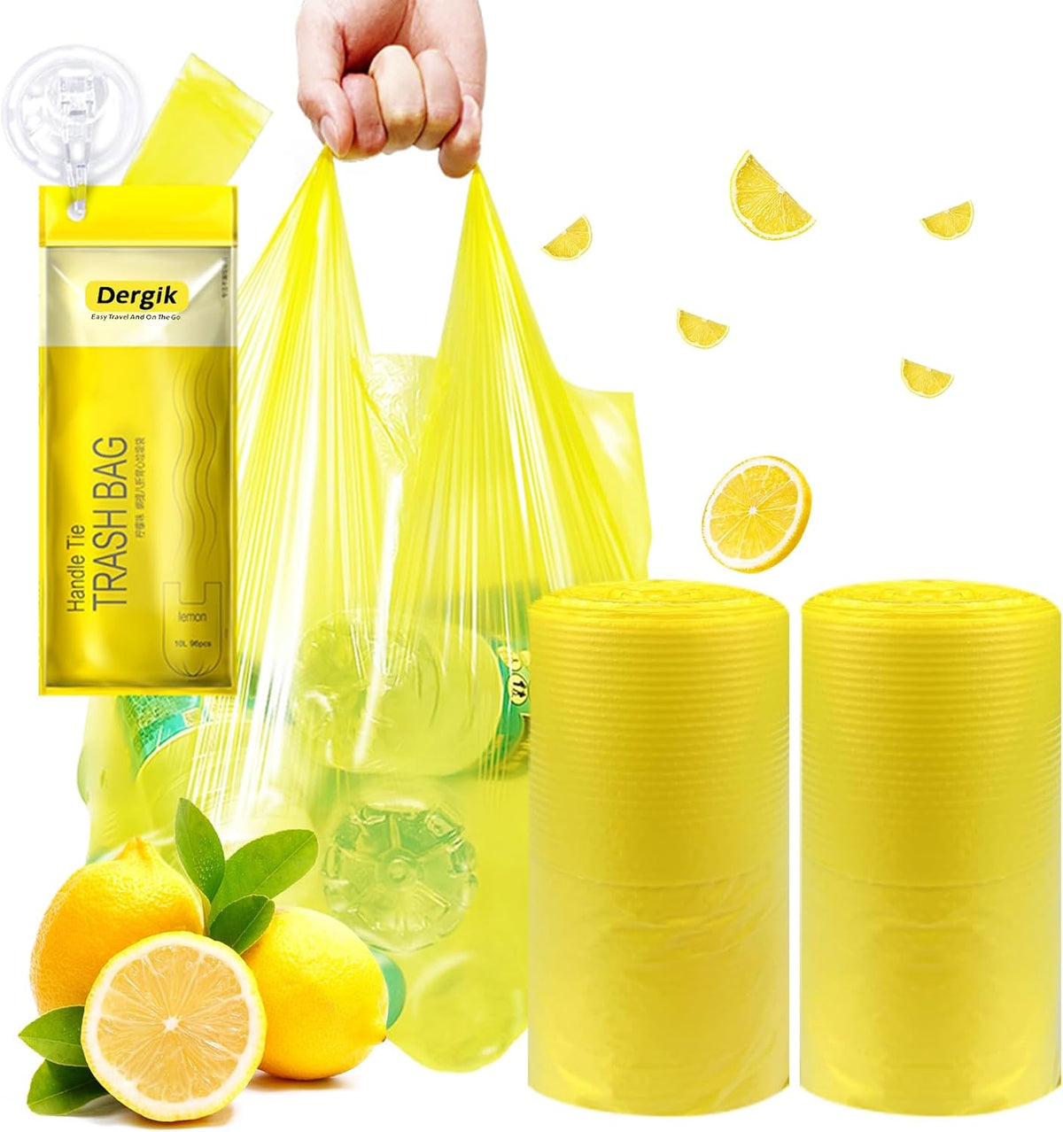 Large Adult Diaper Disposal Bags (18 x 23in), 96 Count, Lemon Scented, Waste Disposal for Elderly