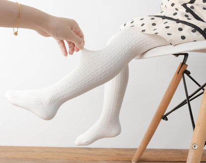 CHUNG Toddler Little Girls Cotton Tights Footed Thick Winter Cable Knit Legging Pantyhose Stocking
