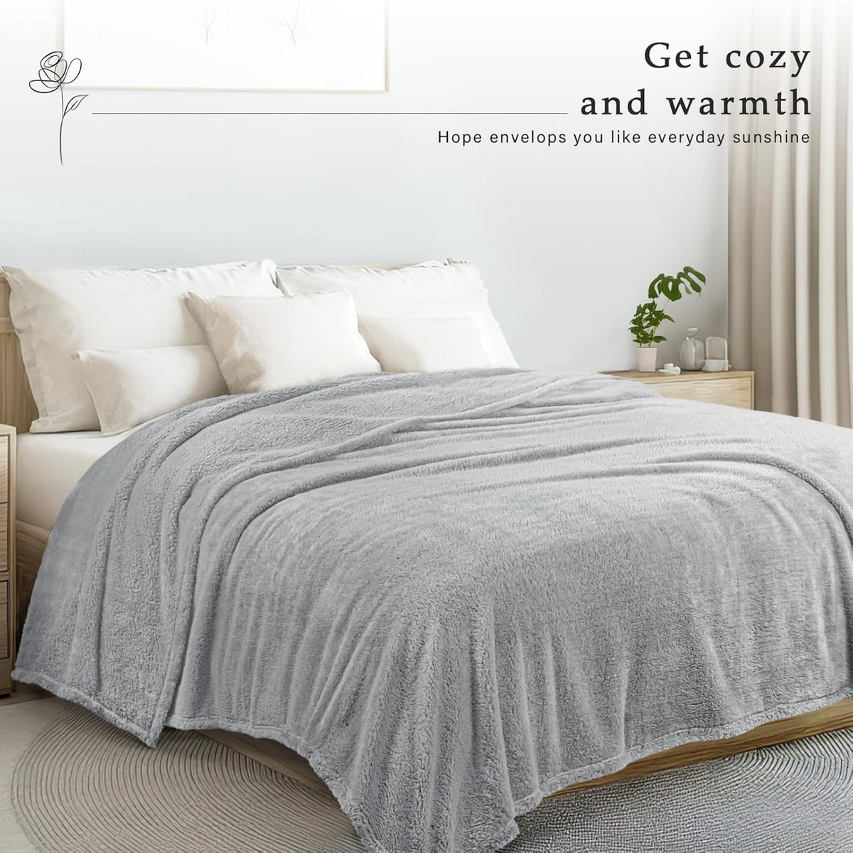 Exclusivo Mezcla King Size Flannel Fleece Blanket, Super Soft Velvet Plush Bed Blanket, Fuzzy Cozy
