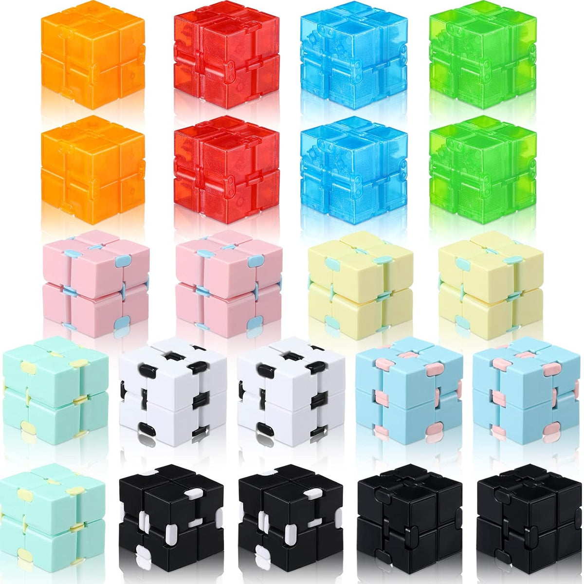 22 Pieces Toy Cube, Handheld Cube Anxiety Relief Cube Flip Toys Toy Blocks for Adults Relieve