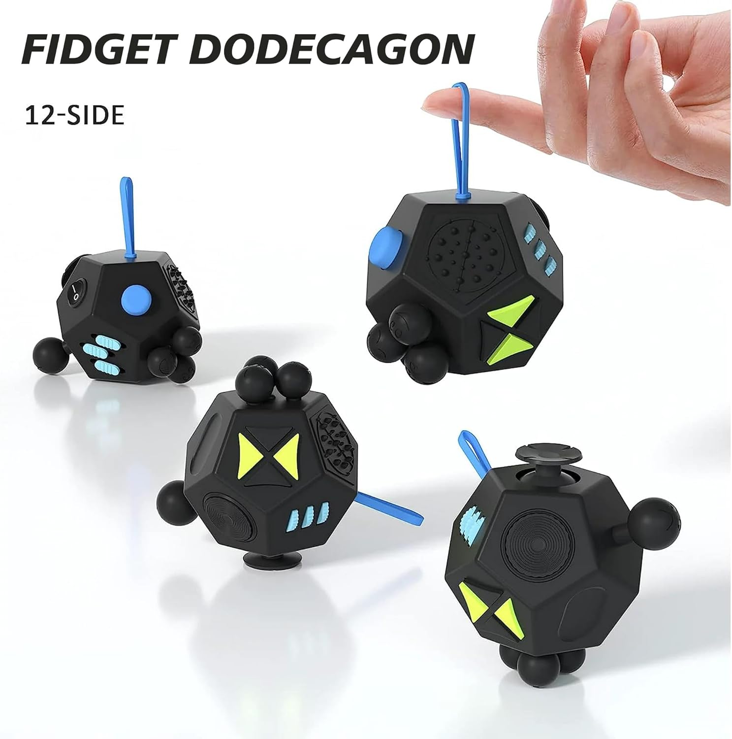 Fidget Dodecagon –12 Side Fidget Toy Cube Relieves Stress and Anxiety Anti Depression Cube for