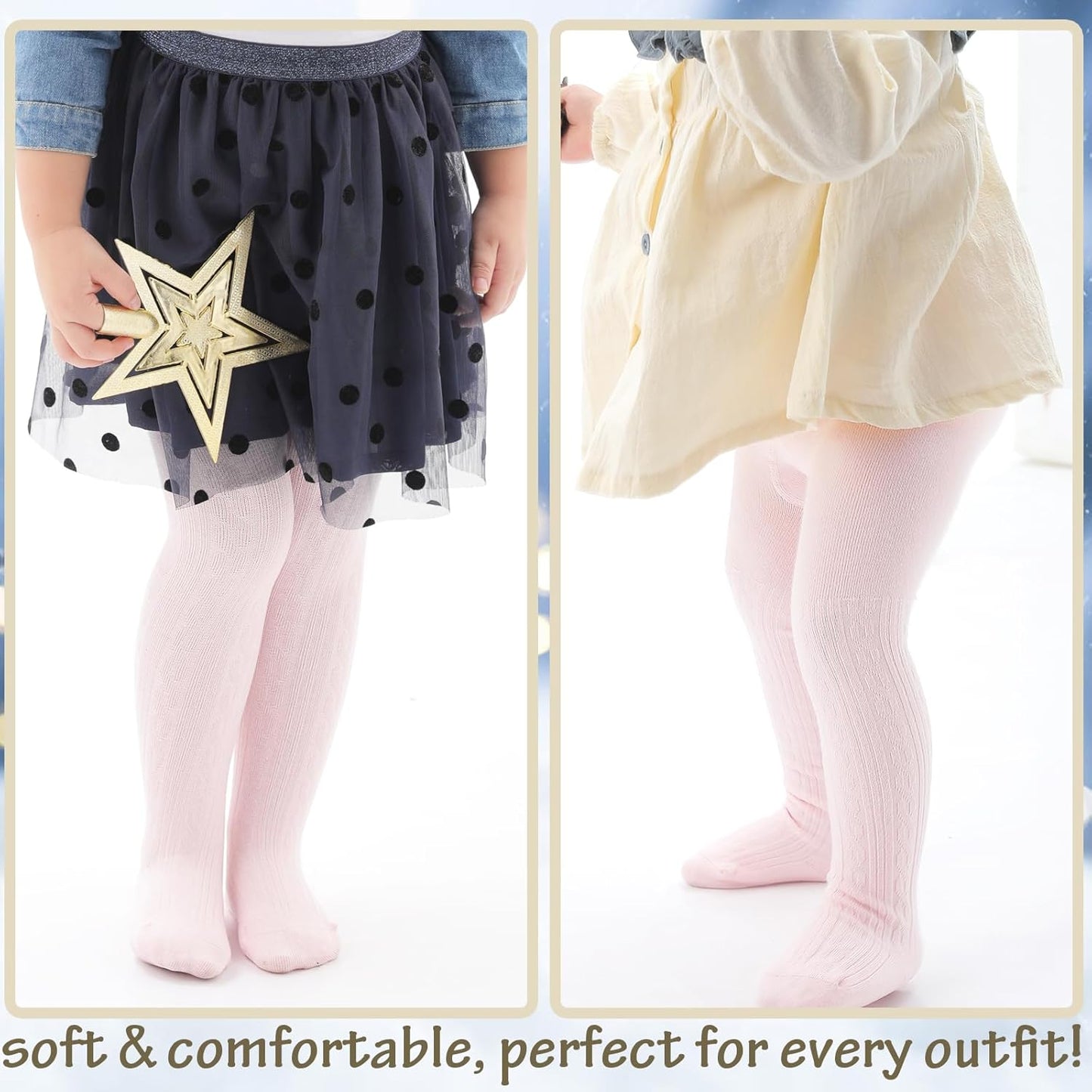 Mini angel Baby Tights Toddler Girl Tights Seamless Cable Knit Leggings Soft Cotton Stockings