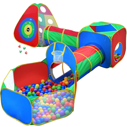Hide N Side 5pc Kids Ball Pit Tents and Tunnels, Toddler Jungle Gym Play Tent with Play Crawl
