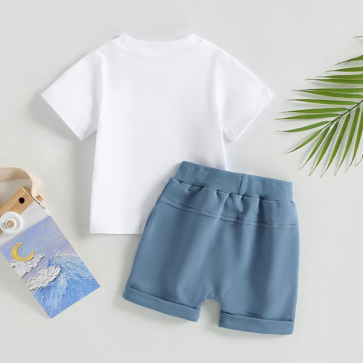fhutpw Baby Toddler Boy Clothes Summer Outfits 6 12 18 24 Months Patchwork Short Sleeve T Shirt &