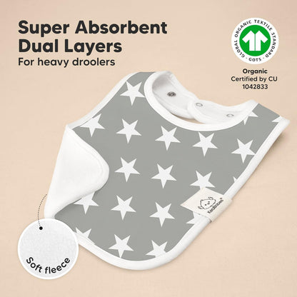 KeaBabies 8-Pack Organic Baby Bibs for Boys, Girls - Super Absorbent Cotton Drool Bibs for Baby