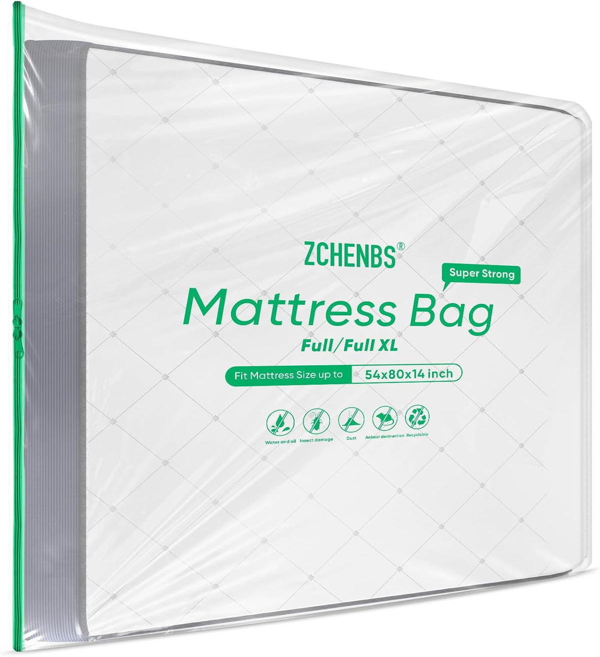 ZCHENBS® – Mattress Bags for Moving and Storage,Mattress Bag with Zippers,5 Mil Ultra-Thick Bed