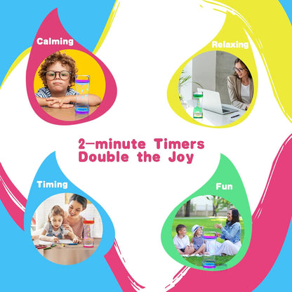 Liquid Motion Bubbler Timer, Colorful Liquid Hourglass Sensory Toys with Floating Droplets for