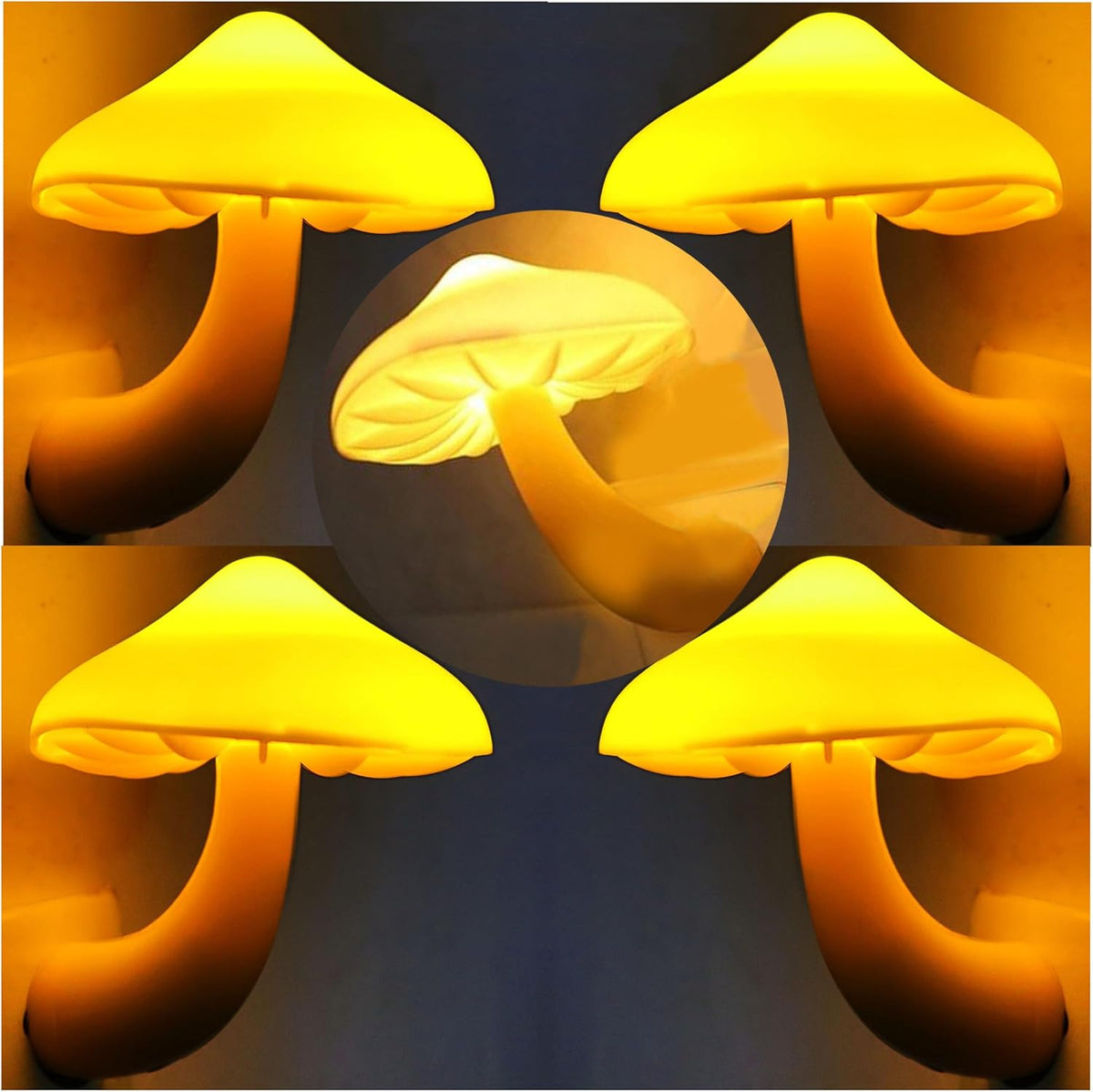 AUSAYE 5 Pack Sensor LED Night Lights Plug in Lamp Mushroom Light for Adults Kids NightLight