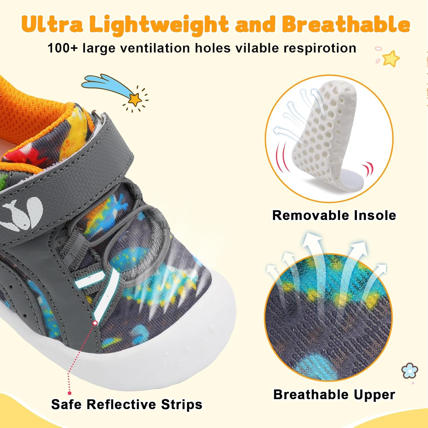 FEETCITY Wide Baby Shoes Boys Girls Baby Barefoot Shoes Breathable Infant Walking Shoe Crib Sock