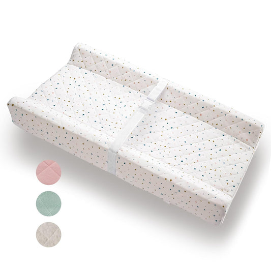 Organic Cotton Contoured Baby Changing Pad w/Waterproof Foam Mattress, Includes Soft, Removable &