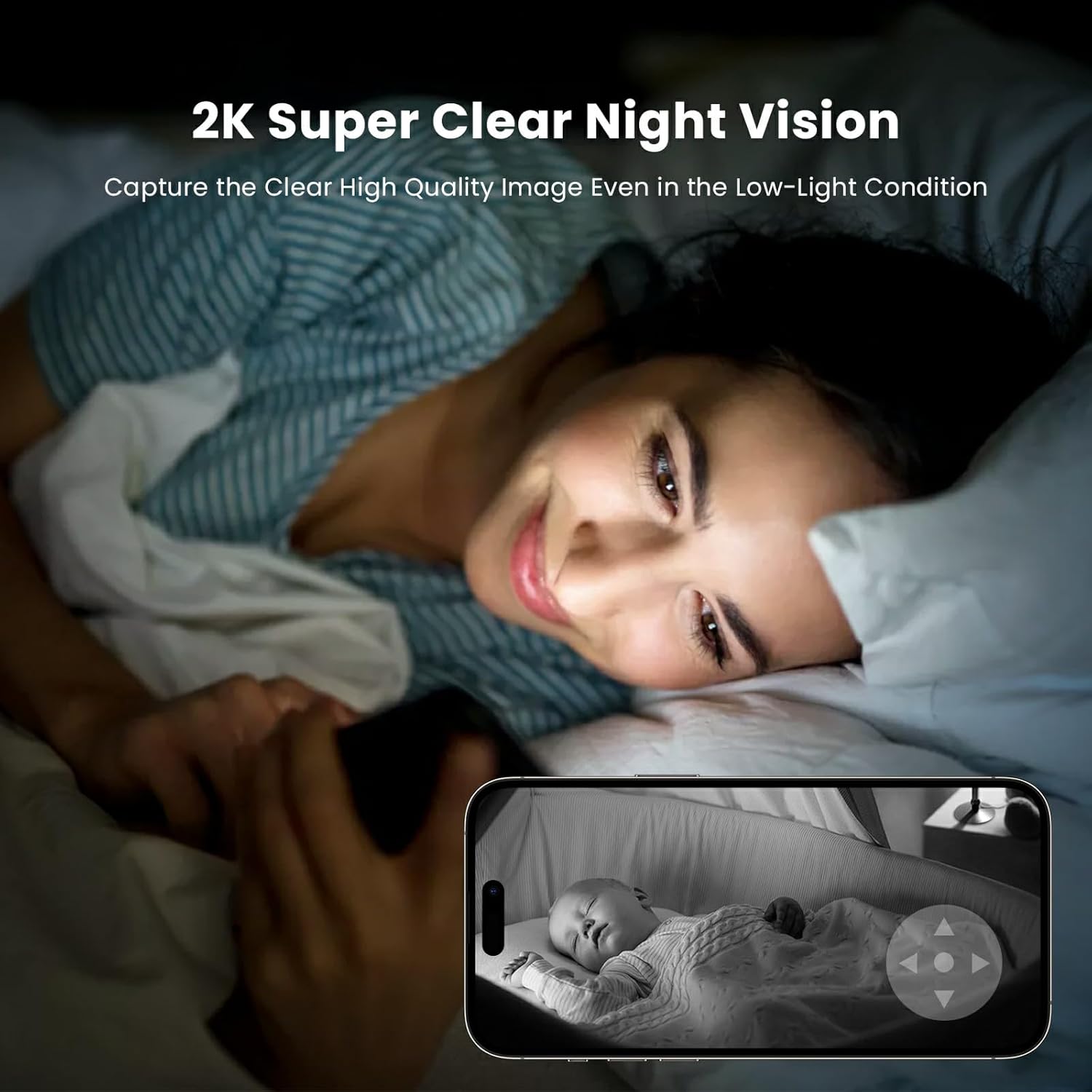 2 Pack 2K Indoor Security Camera Wireless, 360° Pan-Tilt Wi-Fi Pet/Baby Monitor with AI Motion