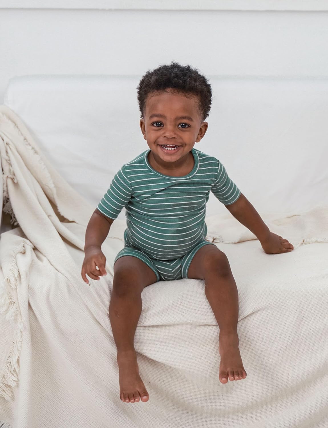 AVAUMA Stripe Pattern Baby Boys Girls Pajama Set Kids Toddler Snug fit Ribbed Sleepwear pjs for