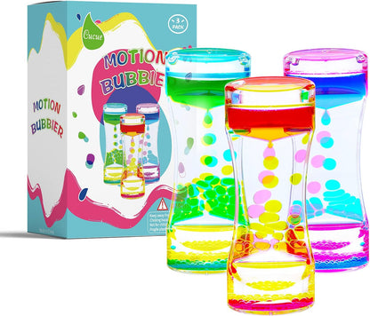 Liquid Motion Bubbler - Colorful Liquid Hourglass Sensory Toys for Relaxation & Focus - Fidget Toy