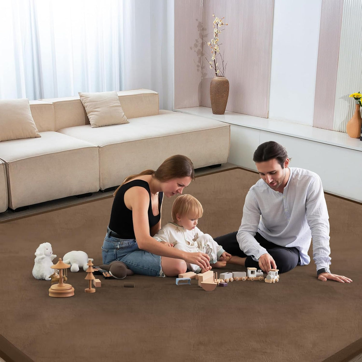 Baby Play Mat for Floor Tummy Time Mat Nursery Rug Muscle Mat Area Rug Playroom Rug Tatami Mat