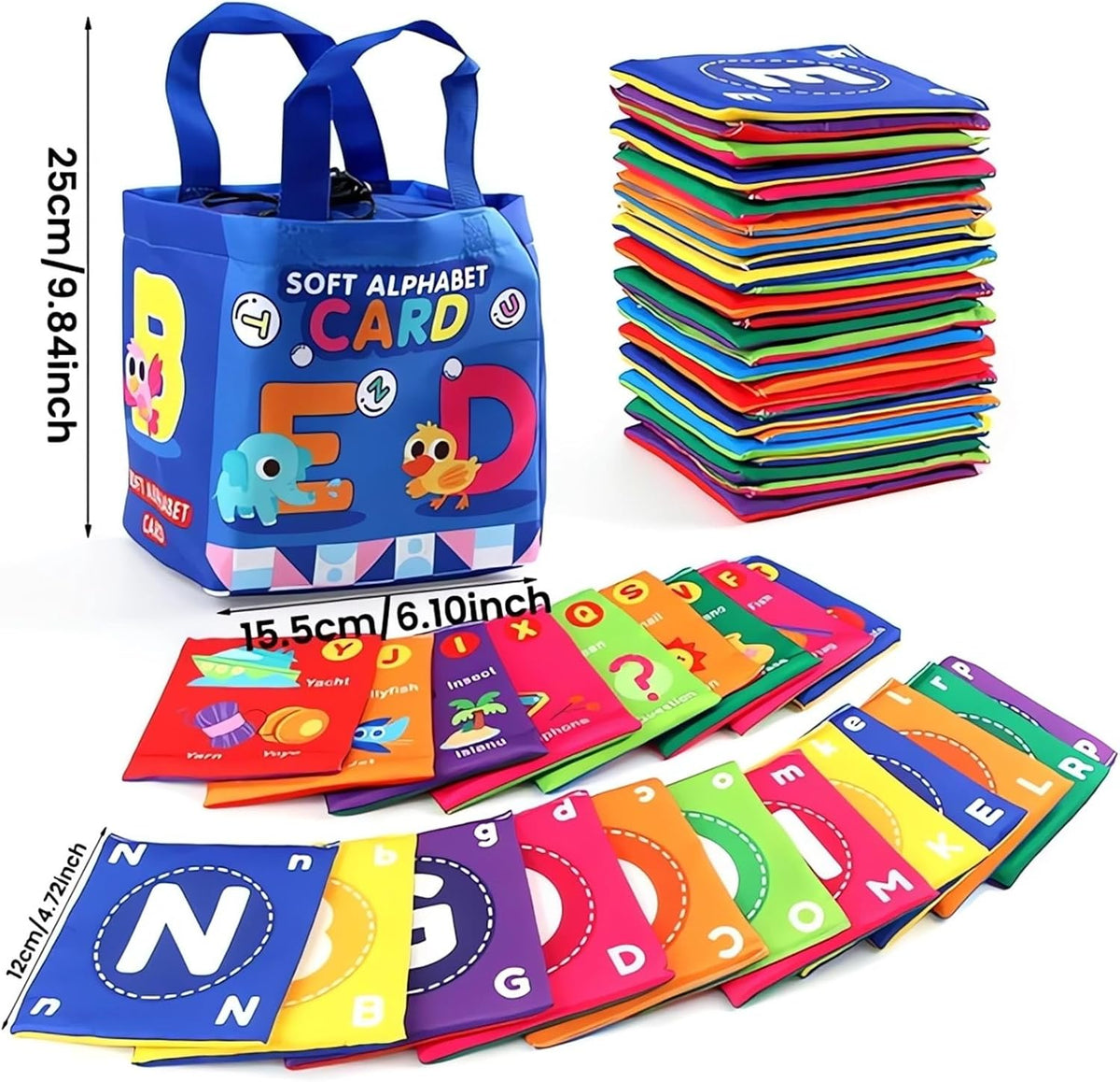 Early Childhood Enlightenment Book 26 Pieces Toddler Soft Alphabet ABC Letter Number Flash Cards