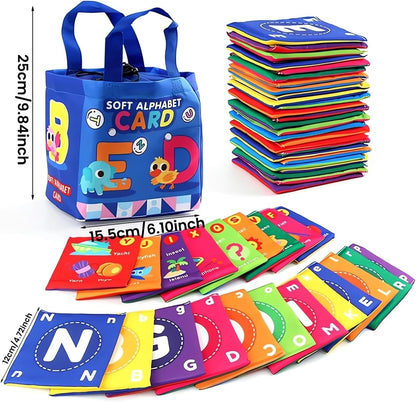 Early Childhood Enlightenment Book 26 Pieces Toddler Soft Alphabet ABC Letter Number Flash Cards
